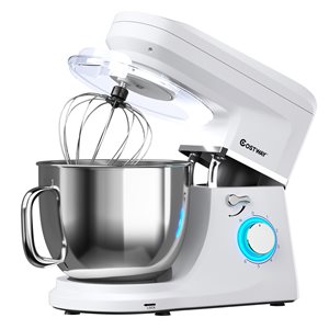 Costway 7-L 6-Speed 660 W White Commercial/Residential Stand Mixer