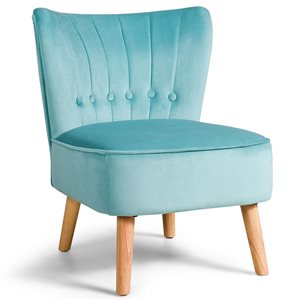 Costway Modern Turquoise Soft Velvet Accent Chair