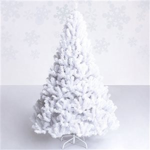 Costway 7-ft Artificial PVC Christmas Tree with Stand Holiday Season Indoor/Outdoor White