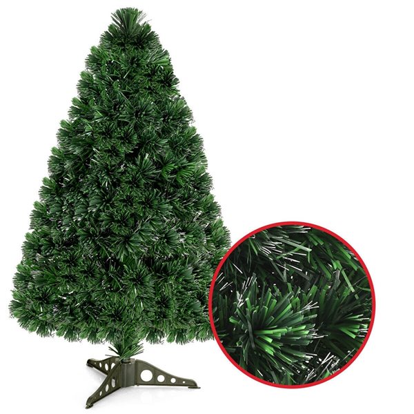 Costway 3-ft Pre-Lit Fibre Optic Artificial PVC Christmas Tree Tabletop with Plastic Stand