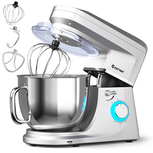 Costway 7-L 6-Speed 660 W Silver Commercial/Residential Stand Mixer