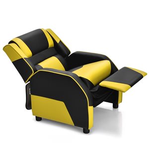 Costway 32-in Yellow/Black Upholstered PU Leather Kids Gaming Sofa