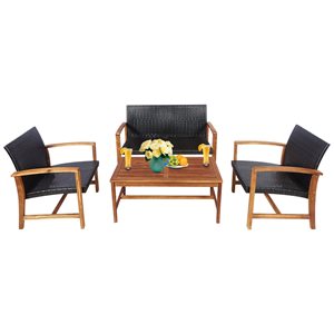 Costway 4-Piece Outdoor Patio Rattan Furniture Set