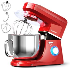 Costway 7-L 6-Speed 660 W Red Commercial/Residential Stand Mixer