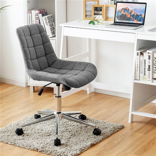 Costway Grey Contemporary Ergonomic Adjustable Height Task Chair