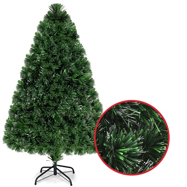 Costway 4-ft Pre-Lit Fibre Optic Artificial PVC Christmas Tree with Metal Stand