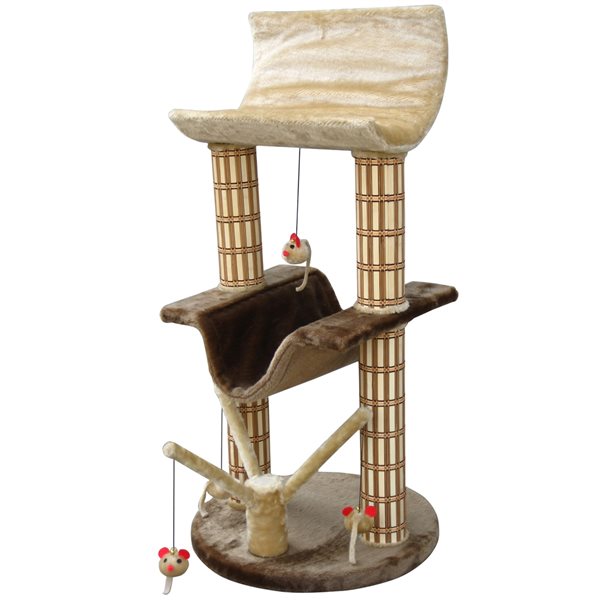 Cat Life 2-Story Cat Perch and Play Tree with Mouse Toys