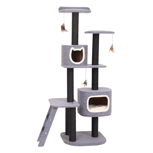 Cat Life 2-Post Vertical Tower with Hide