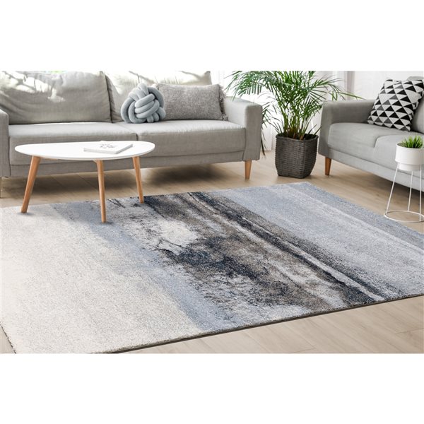 Kalora Sable 8-ft x 11-ft Blue Rectangular Indoor Distressed/overdyed ...