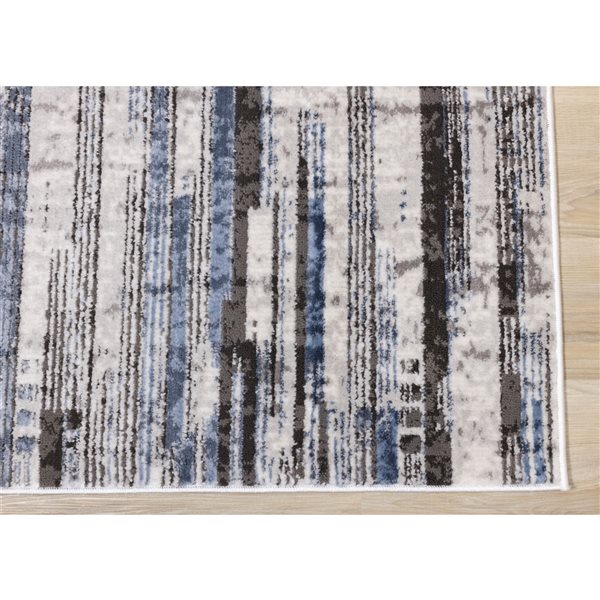 Kalora Darcy 5ft x 8ft Cream Rectangular Indoor Stripe Midcentury