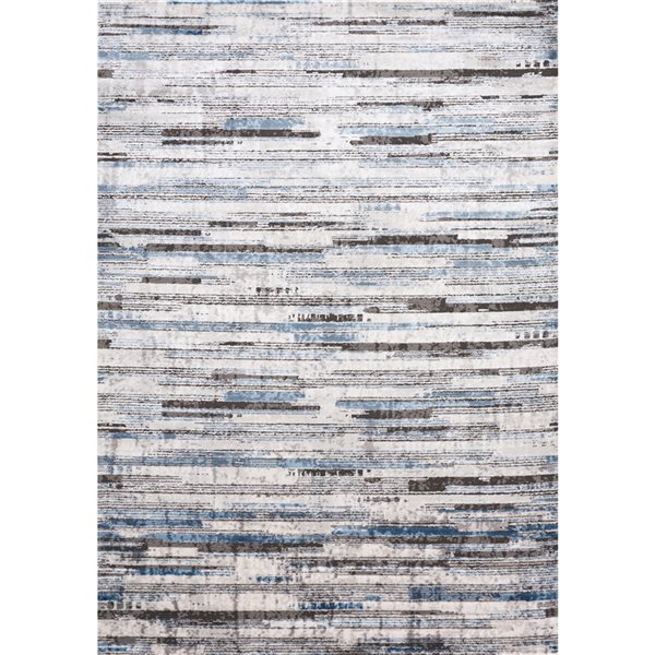 Kalora Darcy 5ft x 8ft Cream Rectangular Indoor Stripe Midcentury