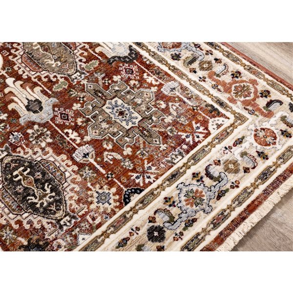 Kalora Samira 6ft x 8ft Orange Rectangular Indoor Medallion Vintage