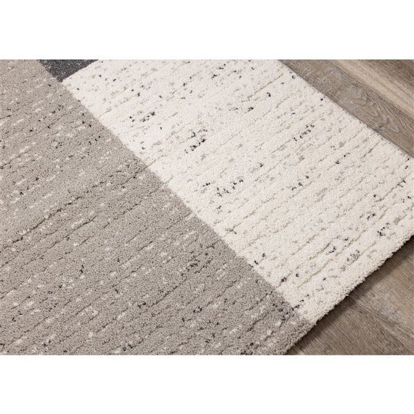 Kalora Ravine 6ft x 8ft Cream Rectangular Indoor Geometric Midcentury Modern Area rug RONA