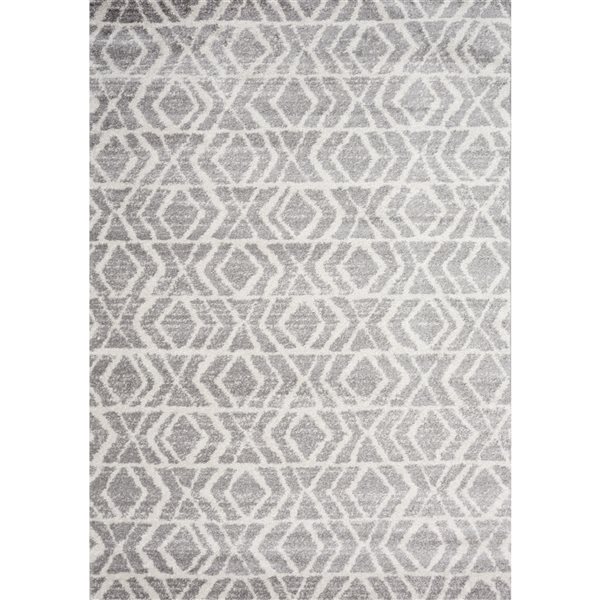 Kalora Focus 5-ft x 8-ft Grey Rectangular Indoor Geometric Southwestern ...