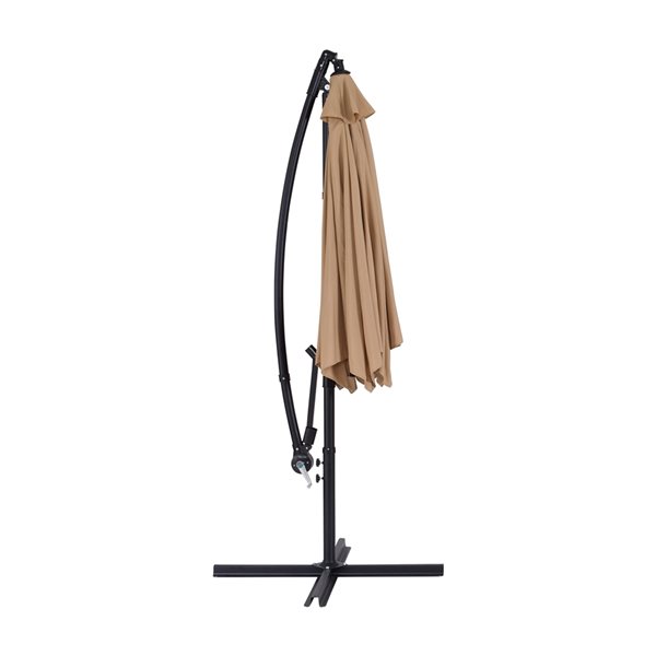 CorLiving 9-ft Taupe Tilting Cantilever Patio Umbrella