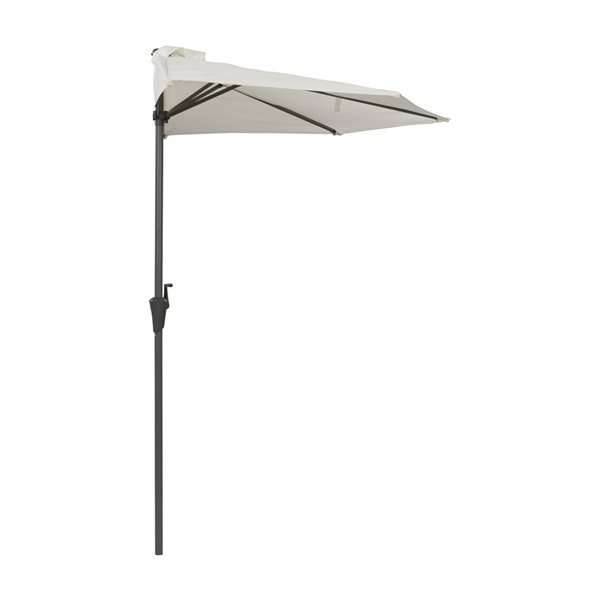 CorLiving 8.5-ft Off White UV Resistant Half Umbrella