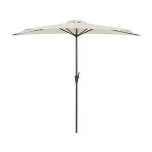 Demi-parasol CorLiving de 8,5 pi blanc cassé résistant aux rayons UV