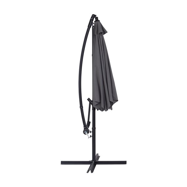 CorLiving 9-ft Grey Tilting Cantilever Patio Umbrella