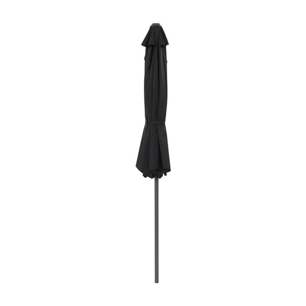 CorLiving 8.5-ft Black UV Resistant Half Umbrella