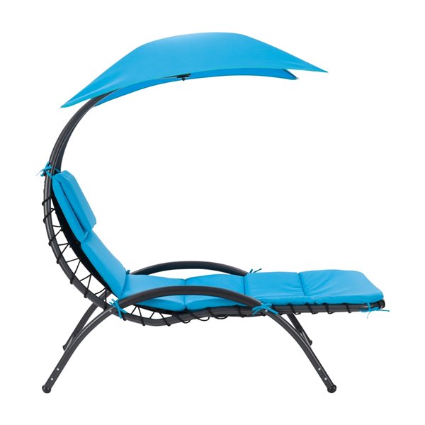 Chaise longue CorLiving bleue avec auvent