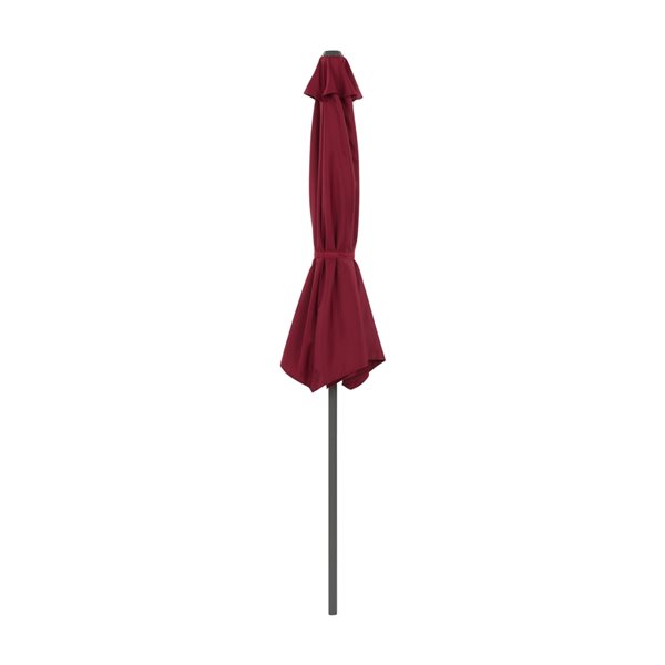 Demi-parasol CorLiving de 8,5 pi rouge rubis résistant aux rayons UV