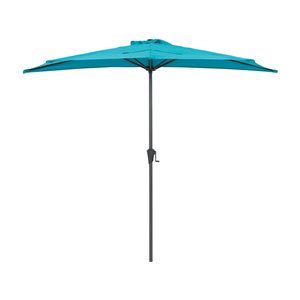Demi-parasol CorLiving 8,5 pieds turquoise résistant aux rayons UV