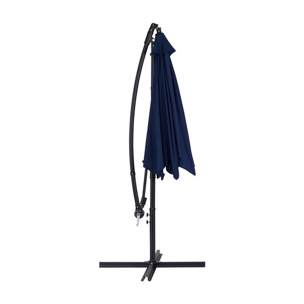 Parasol de patio suspendu inclinable bleu marine de 9 pi de CorLiving