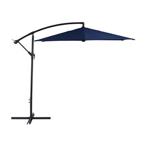 Parasol de patio suspendu inclinable bleu marine de 9 pi de CorLiving