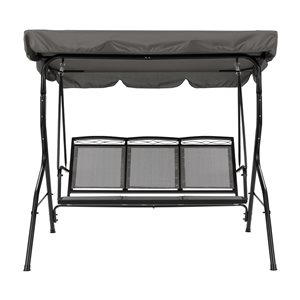 CorLiving 3-Seat Patio Swing with Canopy - Grey