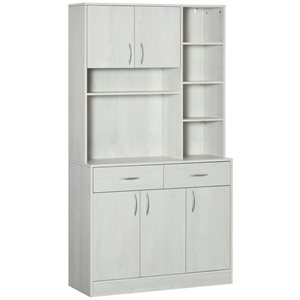 HomCom Ash White Particleboard Storage Cabinet