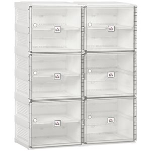 Rangement pour 20 paires de chaussures par HomCom en plastique blanc