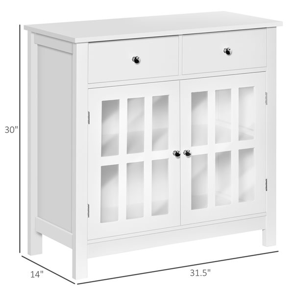 HomCom White Composite Sideboard