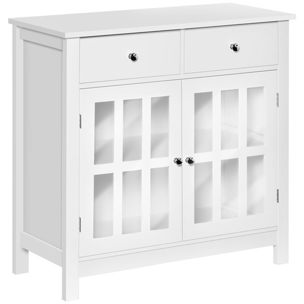 HomCom White Composite Sideboard