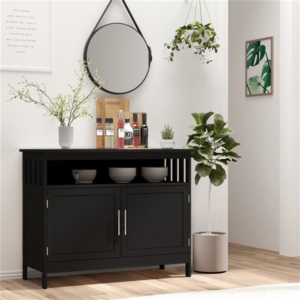 HomCom Black Composite Storage Cabinet