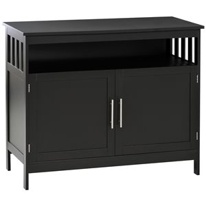 HomCom Black Composite Storage Cabinet