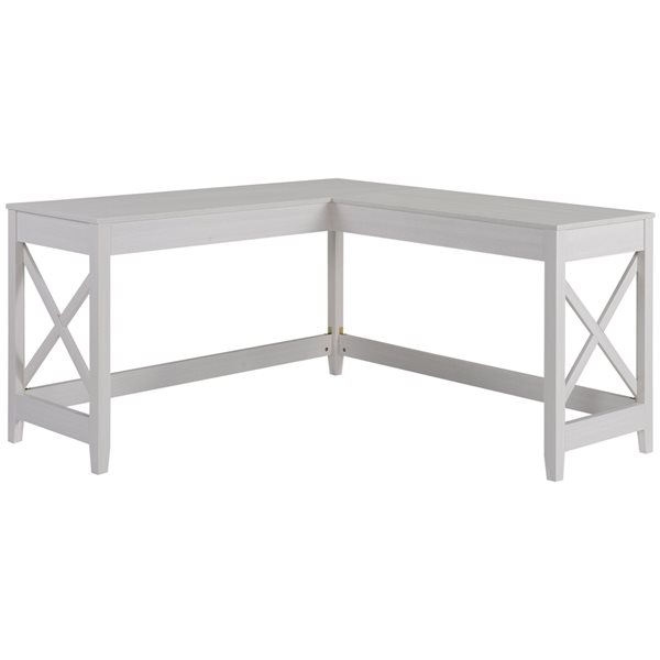 HOMCOM 37.25-in White Modern/Contemporary L-Shaped Desk
