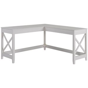 HomCom 37.25-in White Modern/Contemporary L-Shaped Desk
