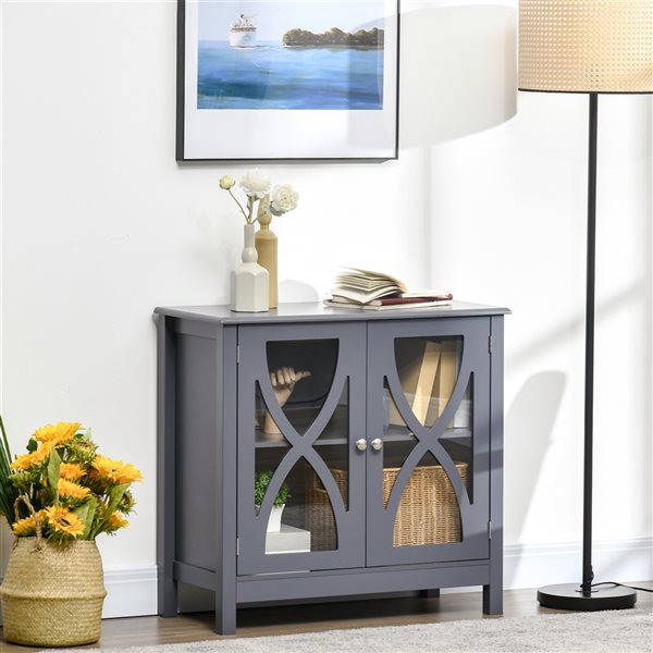 HomCom Grey Composite Sideboard