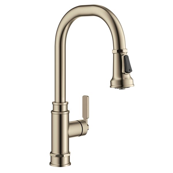 Kraus Allyn Spot-Free Antique Champagne-Bronze 1-Handle Deck Mount Pull-Down Handle/Lever Kitchen Faucet