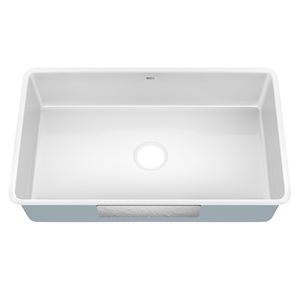 Kraus Pintura Undermount 31.5-in x 19-in White Enameled Porcelain Single Bowl Kitchen Sink