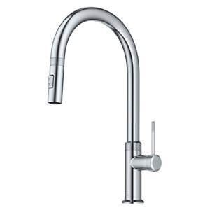 Kraus Allyn Chrome 1-Handle Deck Mount Pull-Down Handle/Lever Residential Kitchen Faucet