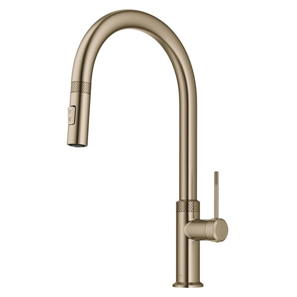 Kraus Allyn Brushed Gold Modern 1-Handle Deck Mount Pull-Down Handle/Lever Residential Kitchen Faucet