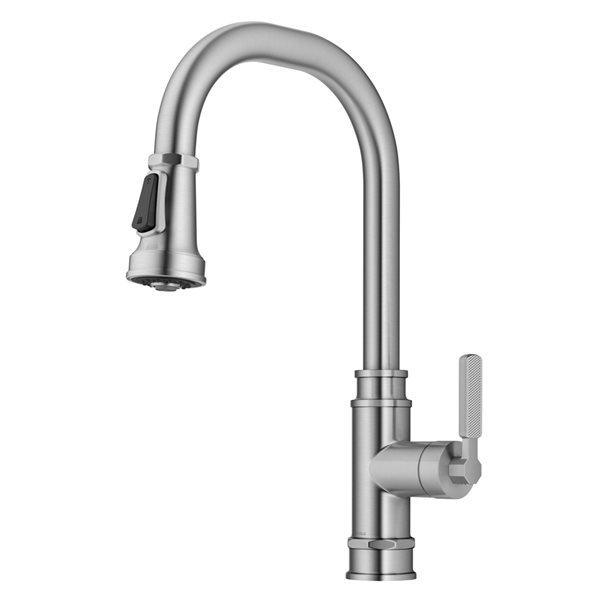 Kraus Allyn Spot-Free Stainless Steel Industrial 1-Handle Deck Mount Pull-Down Handle/Lever Residential Kitchen Faucet