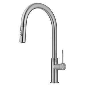 Kraus Allyn Spot-Free Stainless Steel 1-Handle Deck Mount Pull-Down Handle/Lever Residential Kitchen Faucet