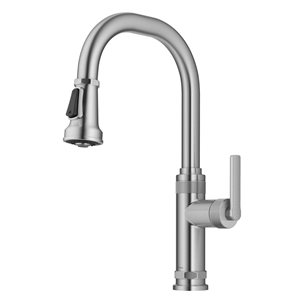 Kraus Allyn Spot-Free Stainless Steel 1-Handle Deck Mount Pull-Down Handle/Lever Kitchen Faucet