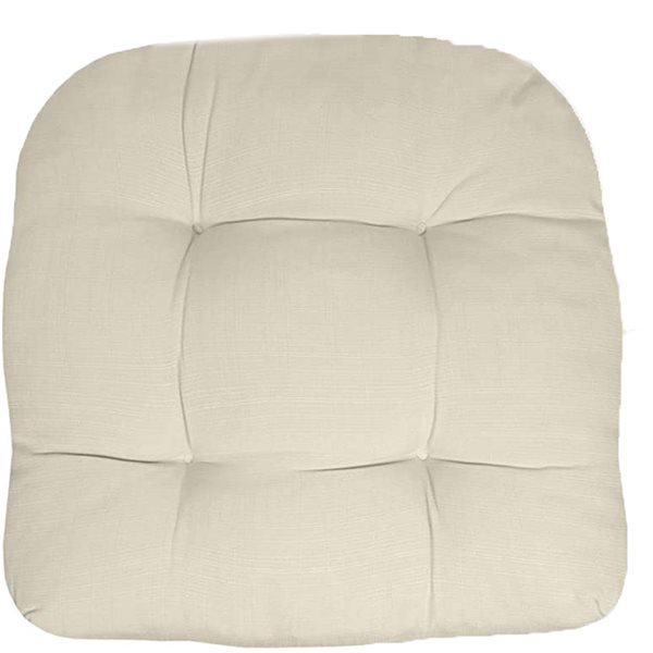 Marina Decoration Thick Patio Pad Tufted Solid Outdoor Chair Seat Cushion, 6-Pack Cream