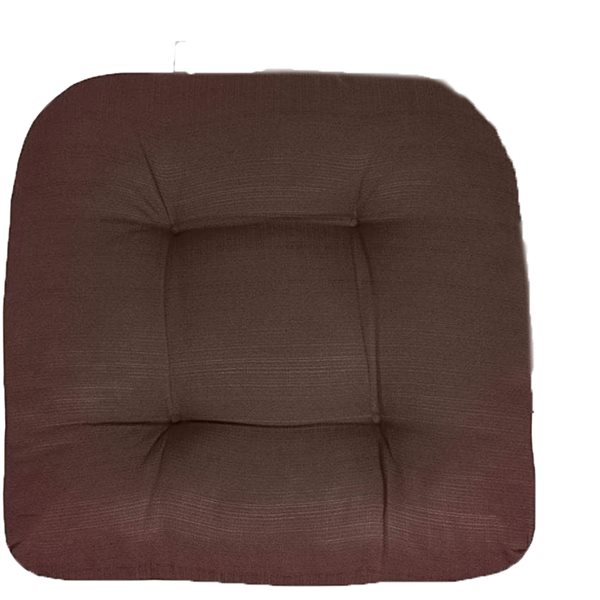 Marina Decoration Thick Patio Pad Tufted Solid Outdoor Chair Seat Cushion, 4-Pack Brown