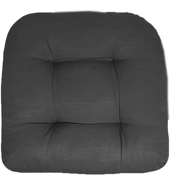 Marina Decoration Thick Patio Pad Tufted Solid Outdoor Chair Seat Cushion, 4-Pack Grey