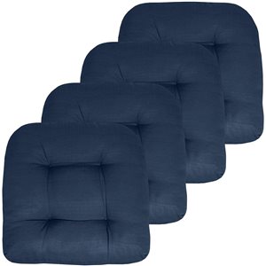 Coussin de siège touffeté pour patio de Marina Decoration, paquet de 4 bleu marine