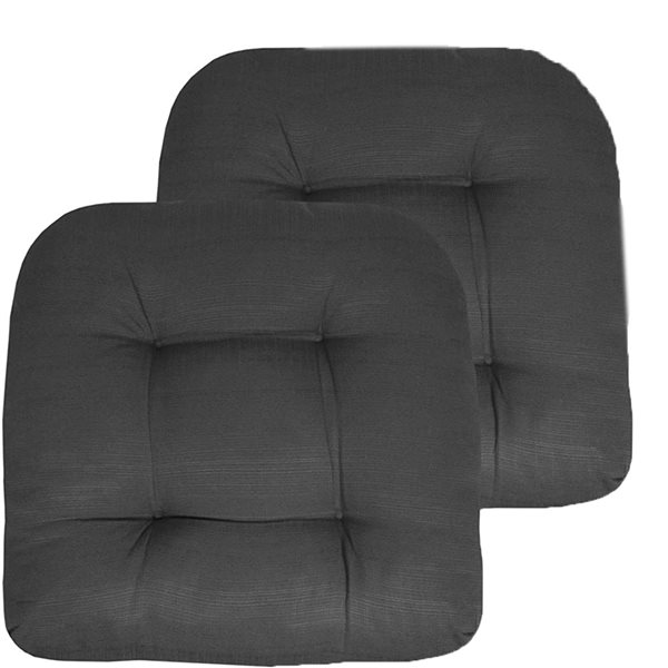 Coussin de siège touffeté pour patio de Marina Decoration, paquet de 2 gris